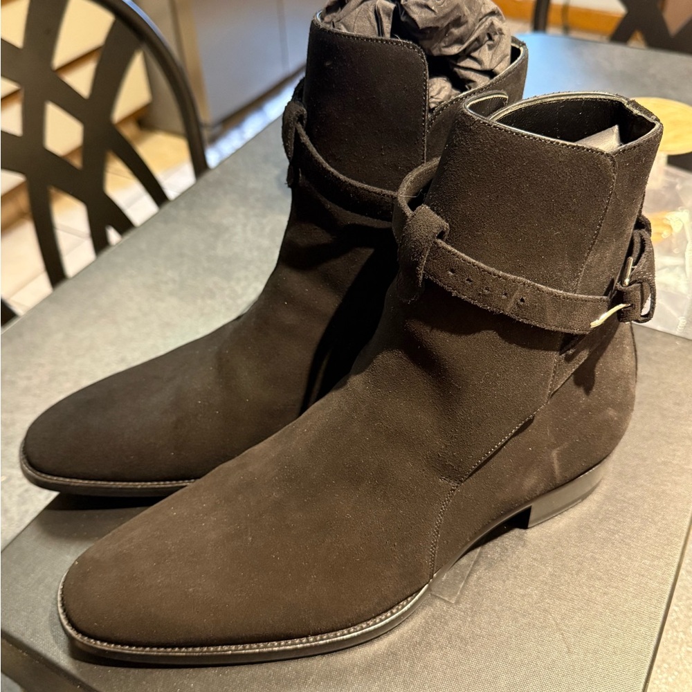 Saint Laurent Black Suede Wyatt Boots